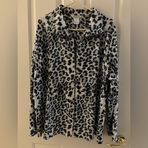 Misook sequin leopard jacket